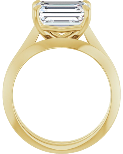 Sužadėtuvių Žiedas „Claw-Prong Solitaire“ 14k yellow gold Emerald 10mm x 8mm (7)