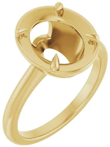 Sužadėtuvių Žiedas „Claw-Prong Solitaire Bezel-Style“ 14k yellow gold Oval 11mm x 9mm (1)
