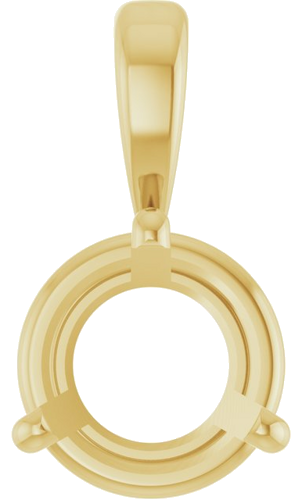 14K Yellow 6.5 mm Round 3-Prong Pendant Mounting (1)