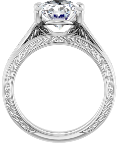 Sužadėtuvių Žiedas „Solitaire Scroll“ 14k white gold Oval 11mm x 9mm (7)