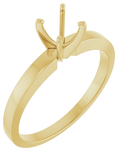 14K Yellow 5-5.3 mm Round 4-Prong Solitaire Ring Mounting (1)