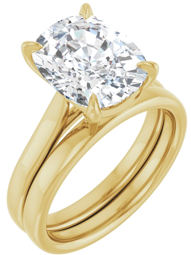 Sužadėtuvių Žiedas „Claw-Prong Solitaire“ 14k yellow gold Elongated Cushion 11mm x 9mm (5)