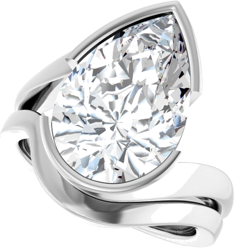 Sužadėtuvių Žiedas „Half-Bezel Solitaire“ 925 Sidabro Pear 15mm x 10mm (10)
