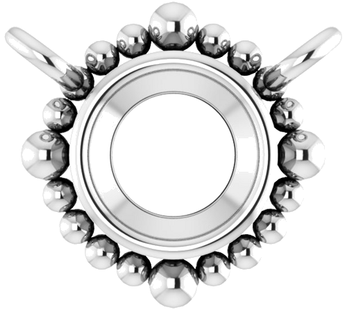 Pakabukas „Beaded Bezel-Set“ 585 Baltojo Aukso Round 3.5mm (1)