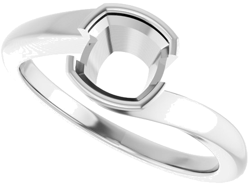 Sužadėtuvių Žiedas „Half-Bezel Solitaire“ 950 Platinos Cushion 6mm (5)