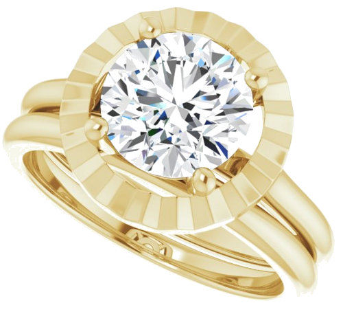 Sužadėtuvių Žiedas „Solitaire Geometric“ 14k yellow gold Round 8mm (10)