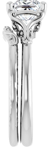 Sužadėtuvių Žiedas „Solitaire“ 585 Baltojo Aukso Square 5.5mm (9)