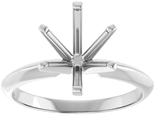 14K White 10x8 mm Oval 6-Prong Solitaire Engagement Ring Mounting (3)