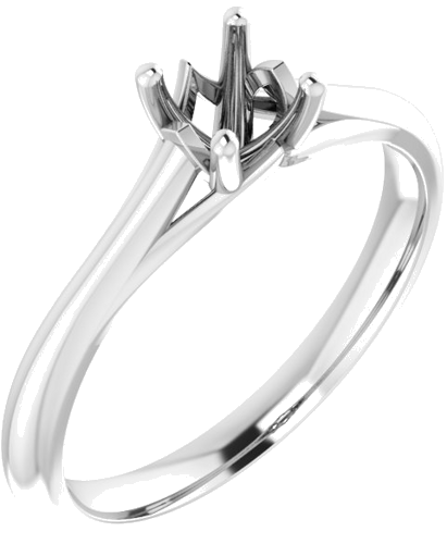 Sužadėtuvių Žiedas „Solitaire“ 585 Baltojo Aukso Round 4.8mm (1)