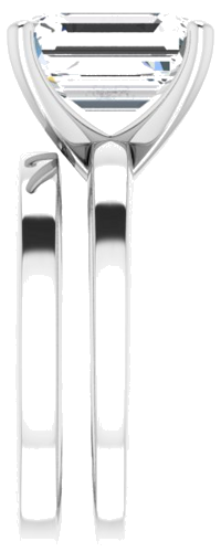 14K White 10x8 mm Emerald Solitaire Engagement Ring Mounting (9)