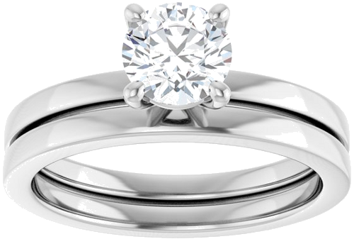 Sužadėtuvių Žiedas „Solitaire“ 14k white gold Round 5.8mm (8)