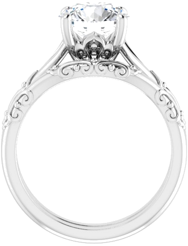 Sterling Silver 8 mm Round Solitaire Engagement Ring Mounting (7)