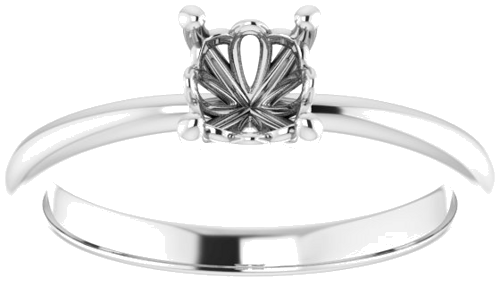 Sužadėtuvių Žiedas „Solitaire“ 585 Baltojo Aukso Cushion 5mm (3)