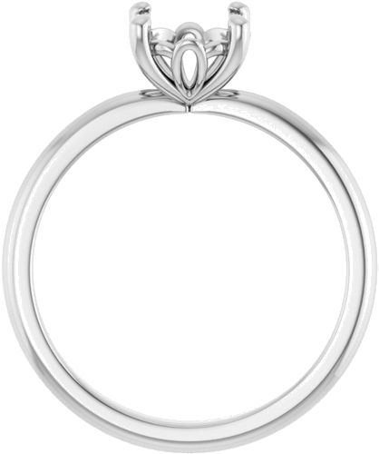 10K White 7 mm Round Solitaire Engagement Ring Mounting (2)