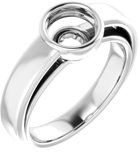 Sužadėtuvių Žiedas „Bezel-Set Solitaire“ 585 Baltojo Aukso Round 6.5mm (1)