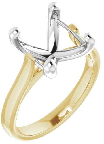 Sužadėtuvių Žiedas 14k yellow/white gold Oval 12mm x 10mm (1)