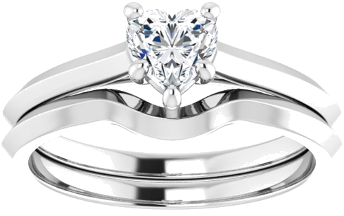 Sužadėtuvių Žiedas „Claw-Prong“ 14k white gold Heart 5mm (8)
