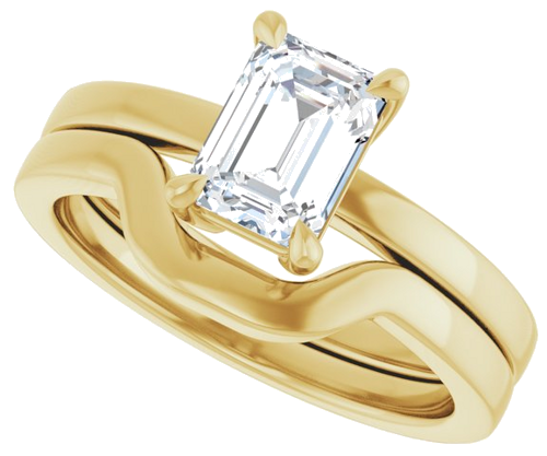 14K Yellow 7x5 mm Emerald Solitaire Engagement Ring Mounting (10)