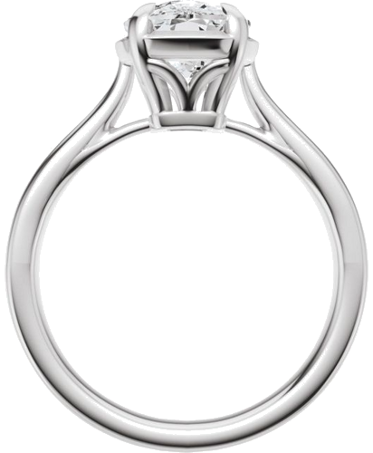 Sužadėtuvių Žiedas „Claw-Prong Solitaire Bezel-Style“ 14k white gold Elongated Cushion 12mm x 10mm (2)