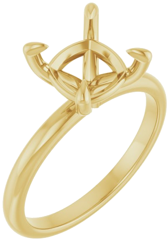 Sužadėtuvių Žiedas „Solitaire“ 10k yellow gold Cushion 8mm (1)