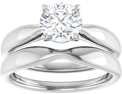 14K White  6.5 mm Round Solitaire Engagement Ring Mounting (8)