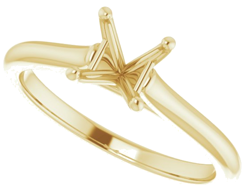 Sužadėtuvių Žiedas „Accented“ 14k yellow gold Square 4.5mm (5)
