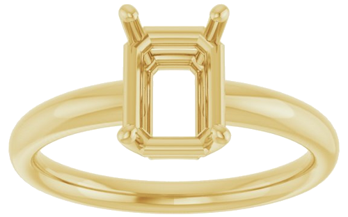 Sužadėtuvių Žiedas „Solitaire“ 585 Geltonojo Aukso Emerald 8mm x 6mm (3)