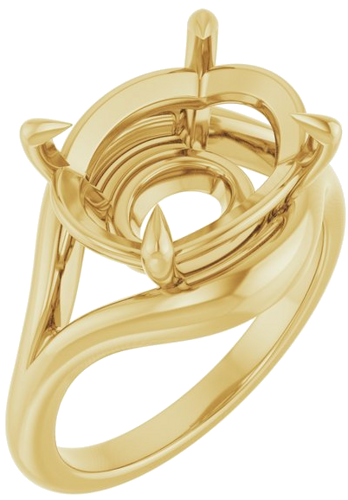 Sužadėtuvių Žiedas „Claw-Prong Solitaire“ 14k yellow gold Oval 14mm x 10mm (1)