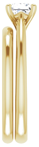 Sužadėtuvių Žiedas „Solitaire“ 14k yellow gold Square 4.5mm (9)