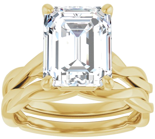 Sužadėtuvių Žiedas „Infinity-Inspired“ 14k yellow gold Emerald 10mm x 8mm (8)