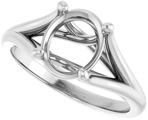 Sužadėtuvių Žiedas „Solitaire“ 14k white gold Oval 9mm x 7mm (5)