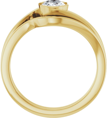 Sužadėtuvių Žiedas „Half-Bezel Solitaire“ 10k yellow gold Oval 7mm x 5mm (7)