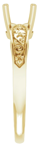 Sužadėtuvių Žiedas „Solitaire Floral“ 14k yellow gold Asscher 5.5mm (4)