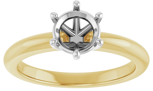 Sužadėtuvių Žiedas 14k yellow/white gold Round 6.5mm (3)