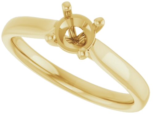 14K Yellow 5.2 mm Round Engagement Ring Mounting (5)