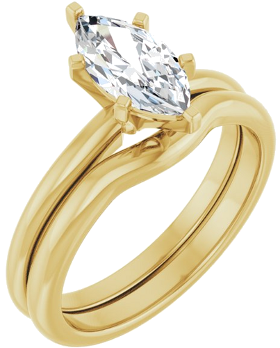Sužadėtuvių Žiedas 14k yellow gold Marquise 10mm x 5mm (6)