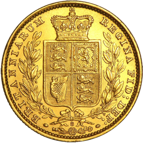 Sovereign Young Victoria (Shield Reverse 1871-1887) Great Britain gold coin (2)