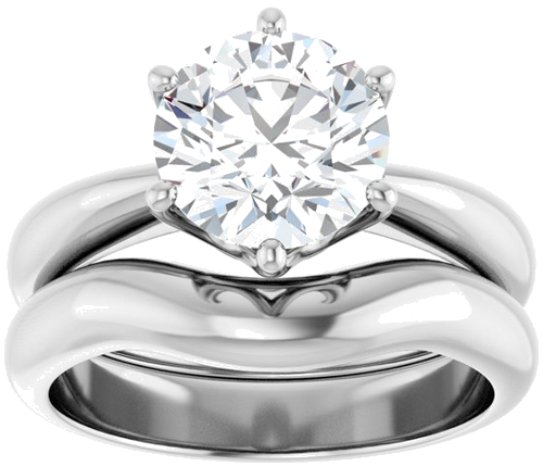 Sužadėtuvių Žiedas „Solitaire Crown-Inspired“ 14k white gold Round 8.2mm (8)