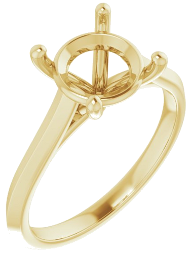 14K Yellow 8.8 mm Round Solitaire Engagement Ring Mounting (1)