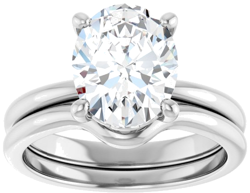 Sužadėtuvių Žiedas 18k white gold Oval 10mm x 8mm (8)