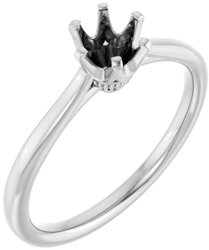 14K White 5.2 mm Round Engagement Ring Mounting (1)