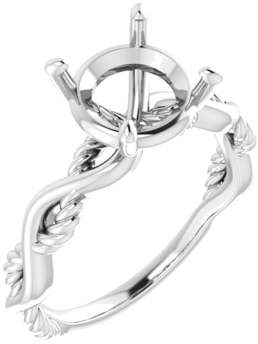 Sužadėtuvių Žiedas „Solitaire Infinity-Inspired“ 14k white gold Round 8.8mm (1)