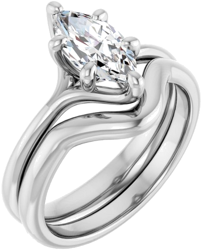 Sužadėtuvių Žiedas „Solitaire“ 10k white gold Marquise 10mm x 5mm (6)