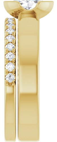 Sužadėtuvių Žiedas „Half-Bezel Solitaire“ 14k yellow gold Marquise 7mm x 3.5mm (9)