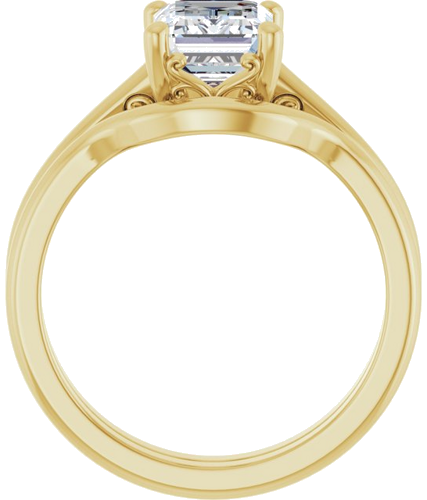 Sužadėtuvių Žiedas „Solitaire Vintage-Inspired Scroll“ 14k yellow gold Emerald 8mm x 6mm (7)