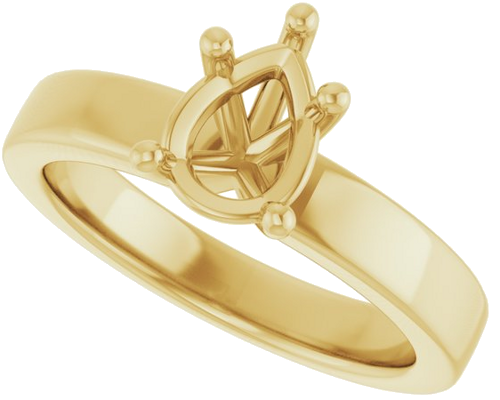 Sužadėtuvių Žiedas 10k yellow gold Pear 8mm x 6mm (5)