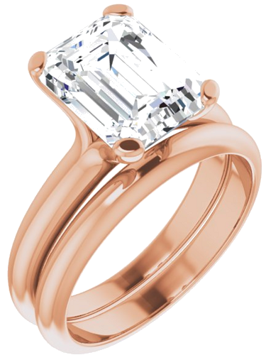 10K Rose 10x8 mm Emerald Solitaire Engagement Ring Mounting (6)