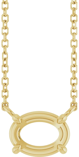 14K Yellow 8x6 mm Oval 18  Necklace Mounting (1)