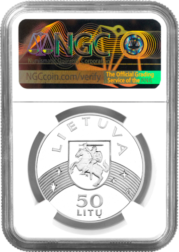 2000 The New Millennium Lithuania 50 Litas Silver Coin PF 69 ULTRA CAMEO (2)