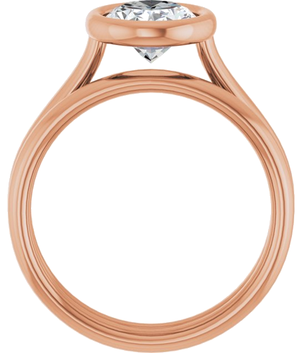Sužadėtuvių Žiedas „Bezel-Set Solitaire“ 14k rose gold Oval 9mm x 7mm (7)